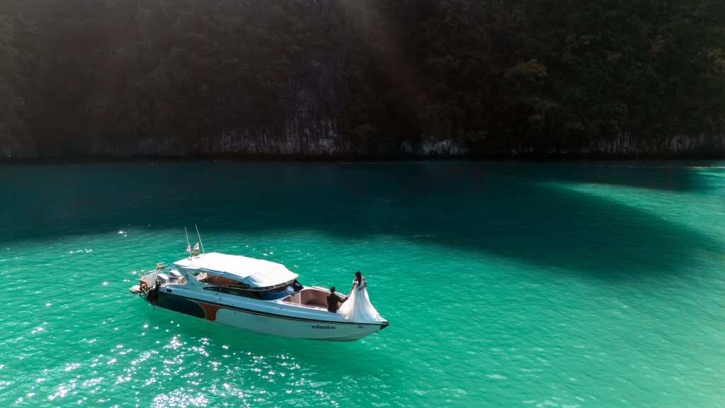 drone pre wedding photography at pileh lagoon phi phi island krabi